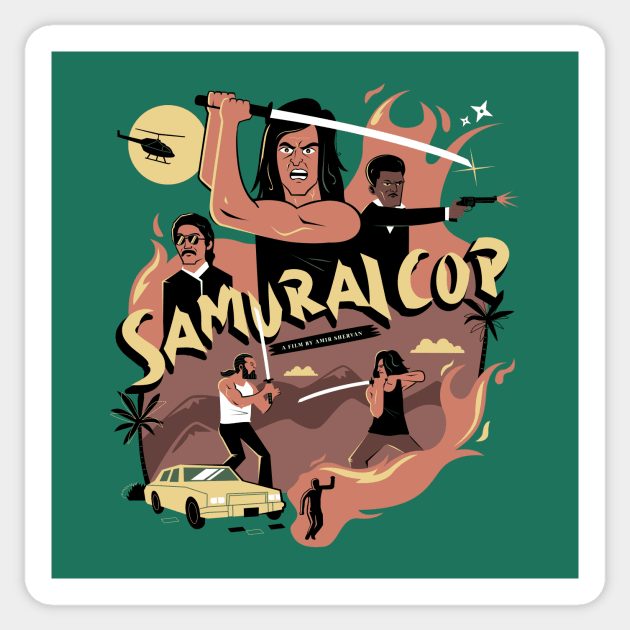 Samurai Cop Sticker by rafaelkoff